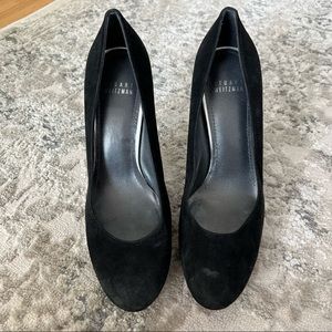 Stuart Weitzman Platswoon Pump, Black Suede, Size 10